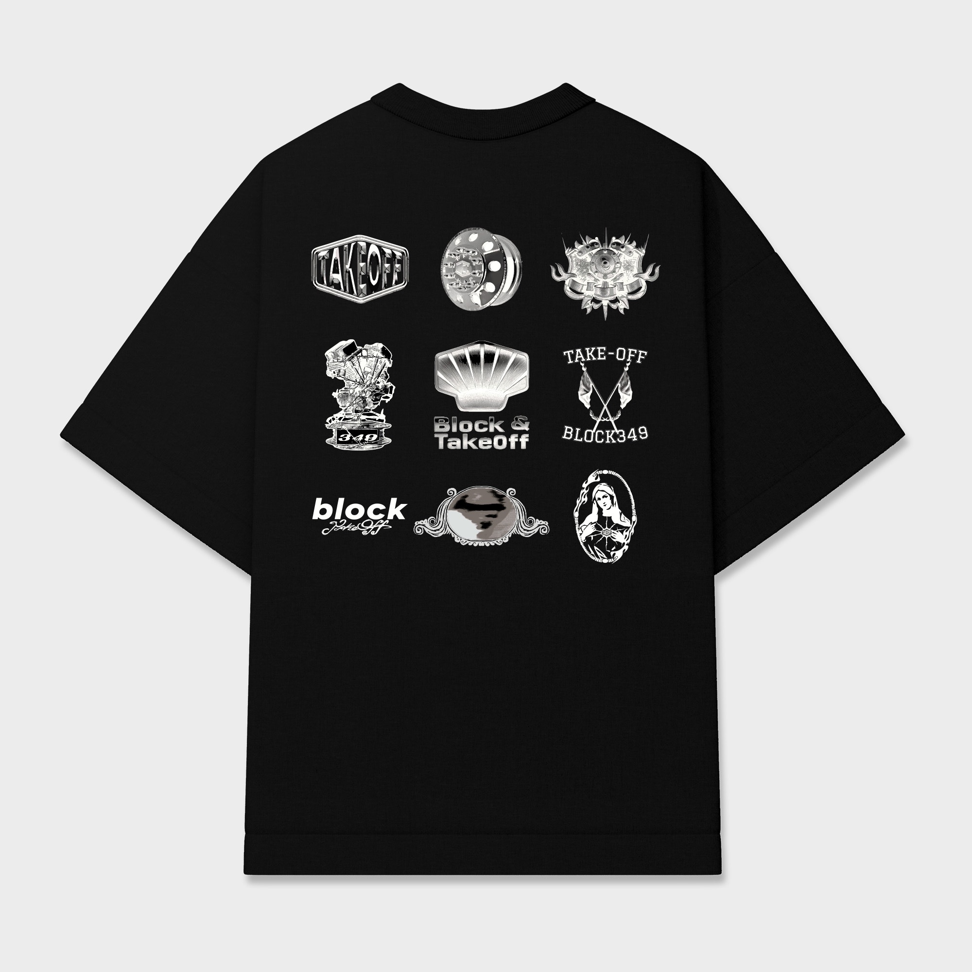 Camiseta Block x Take Off Sponsor Black Tee – block