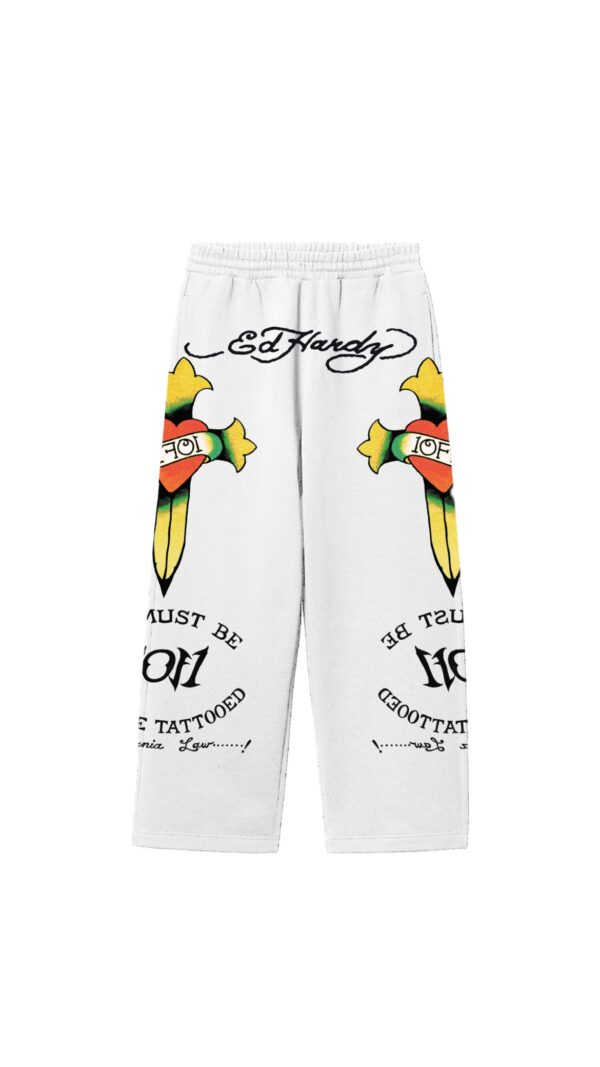 Calça Ed Hardy x Exclusivist 1of1 White – block