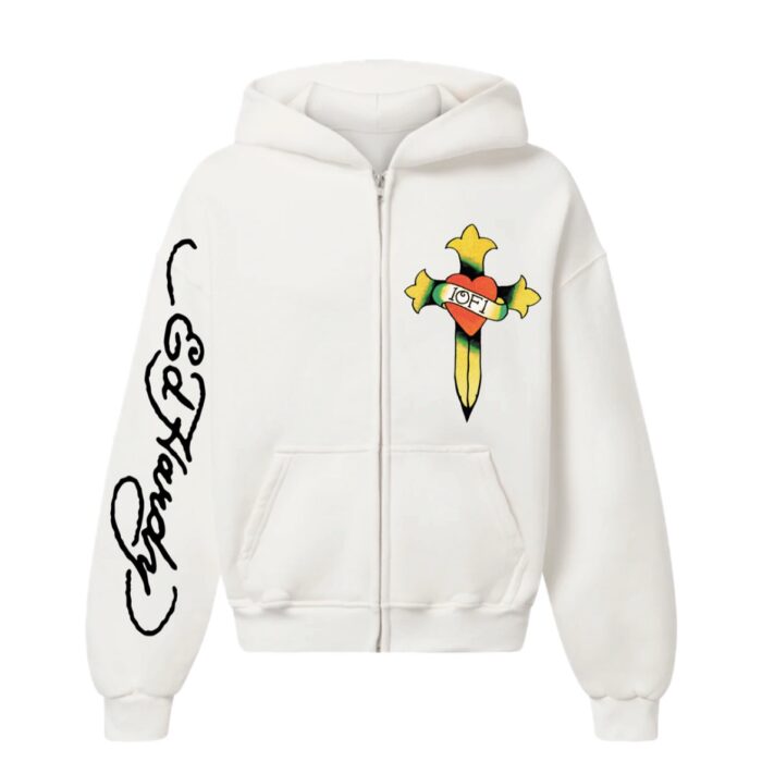 bfe25401-4299-4b39-abe3-6e099e8f3ffb Moletom Zip Ed Hardy x 1of1 White