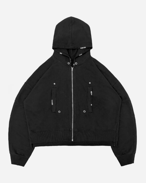 Moletom de Ziper Aevus Monozilla de Pilares Preto