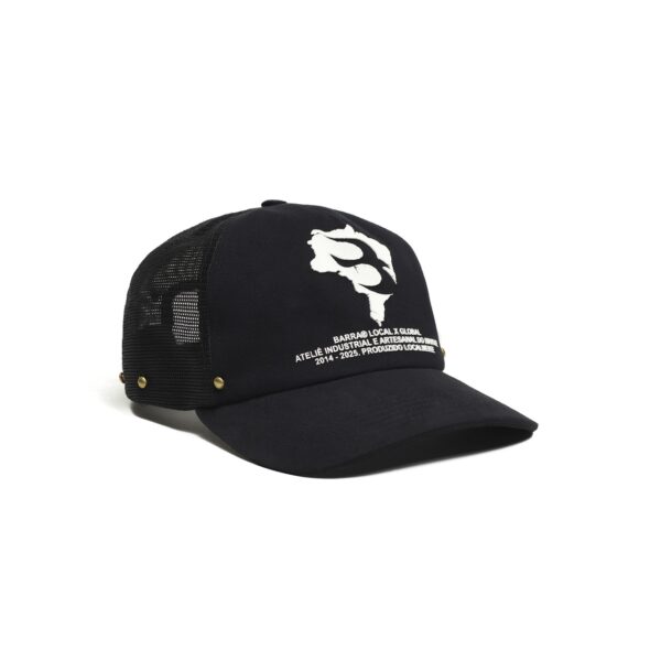 Boné Barra Crew Trucker “Brasil Estênsil” Preto