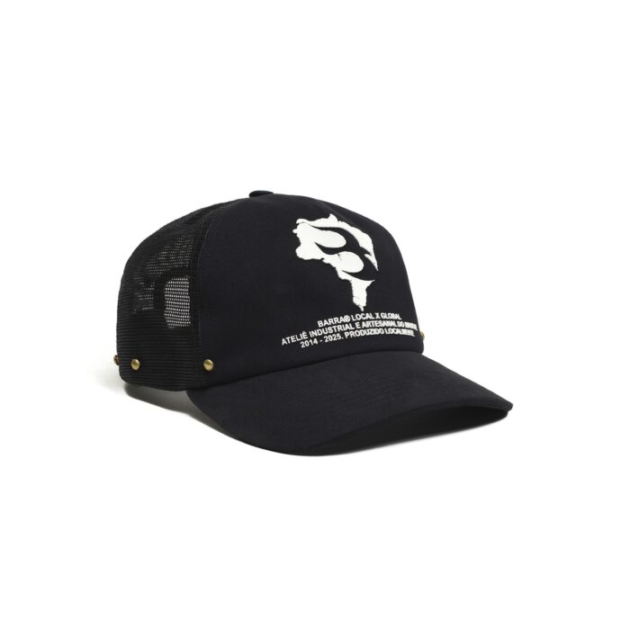 Boné Barra Crew Trucker “Brasil Estênsil” Preto