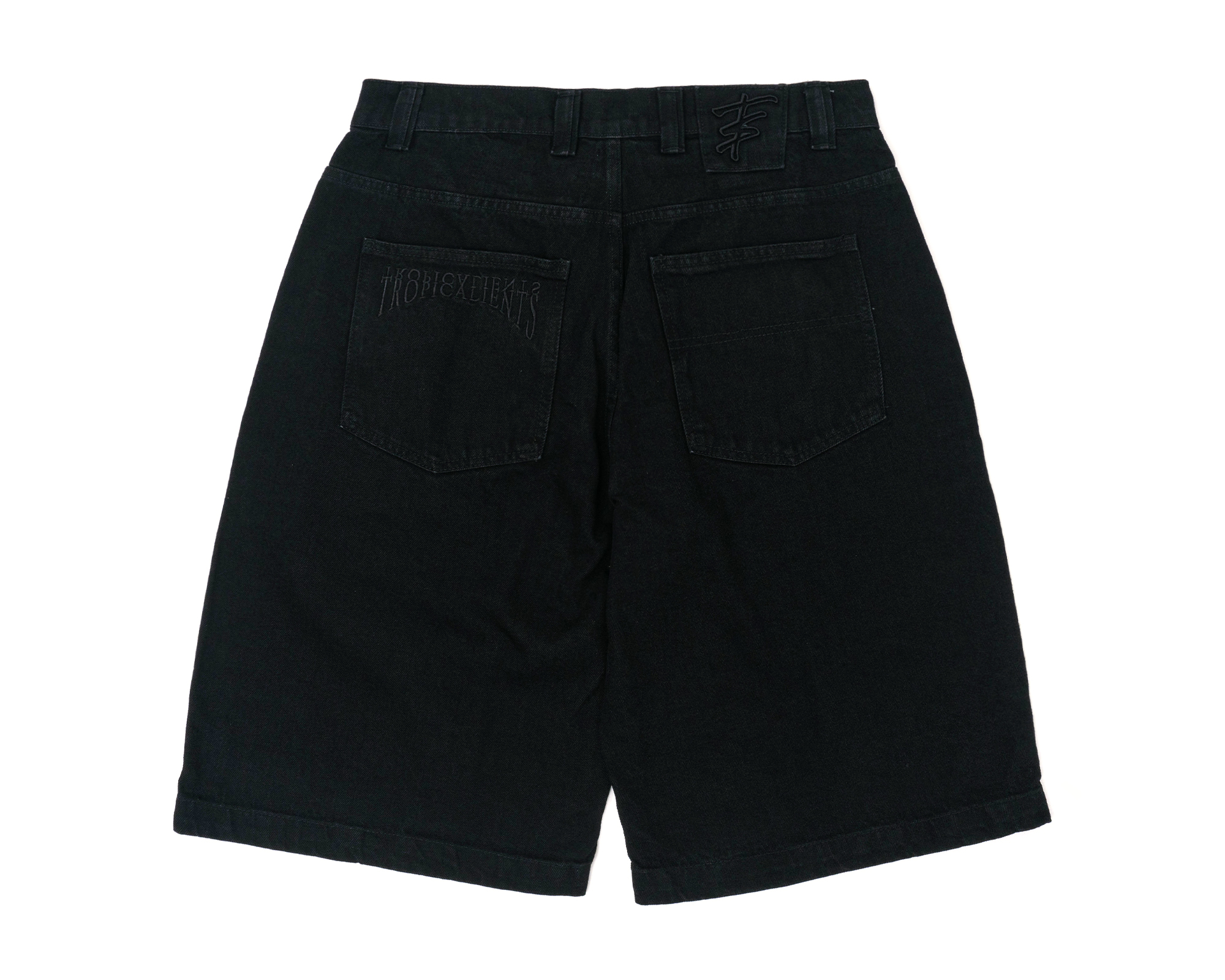 Bermuda Tropicalients Total Black Jeans Preta