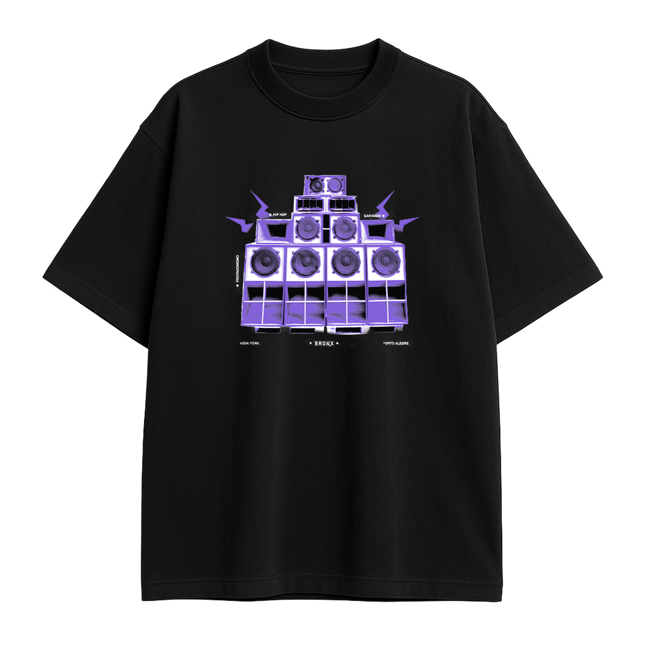 preta roxa bronx_Easy-Resize.com Camiseta O Bronx Sound System Purple Preta