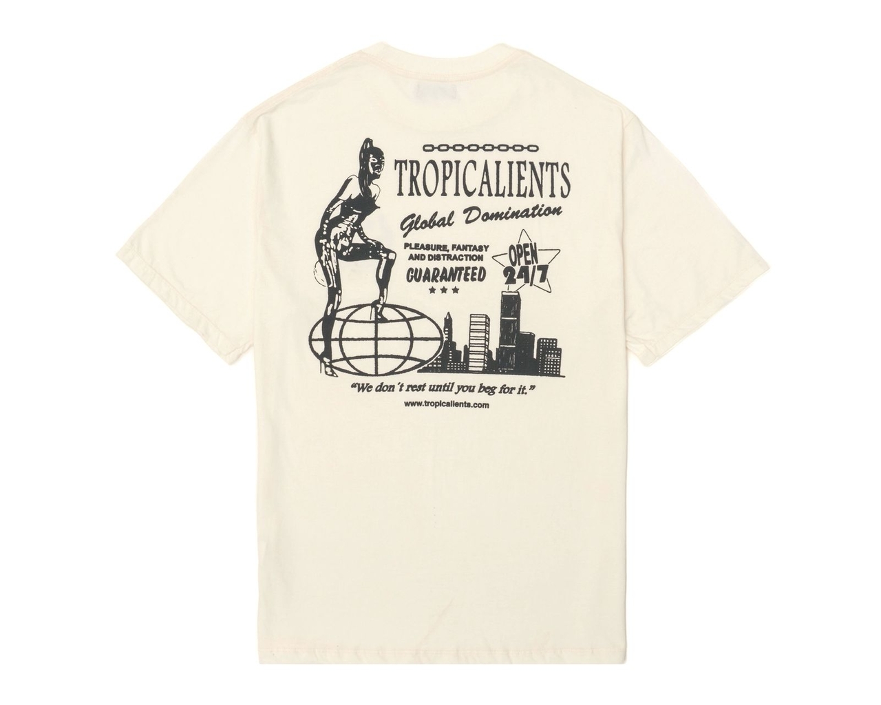 Camiseta Tropicalients Global Domination Off White