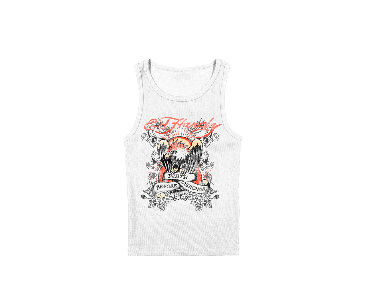 Regata Ed Hardy x Matuê “Death Before Dishonor” Feminina Branca