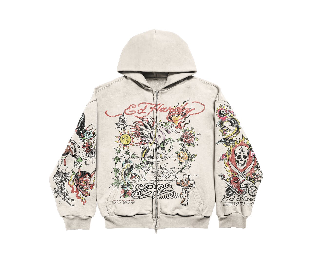 Moletom Zip Up Ed Hardy x Matuê “Fortal” Off White