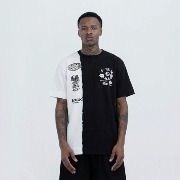 Camiseta Block x Take Off Slashed Sponsor 50-50