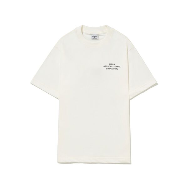 Camiseta Barra Crew Barra Ateliê Estêncil Off White