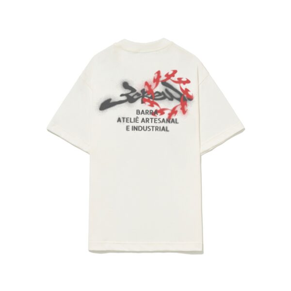 Camiseta Barra Crew Barra Ateliê Estêncil Off White