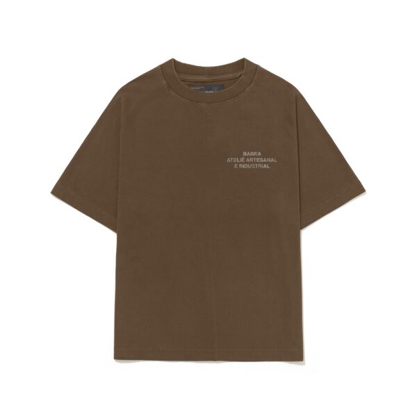 Camiseta Barra Crew Assinatura Ateliê Estonada Marrom