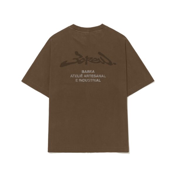 Camiseta Barra Crew Assinatura Ateliê Estonada Marrom