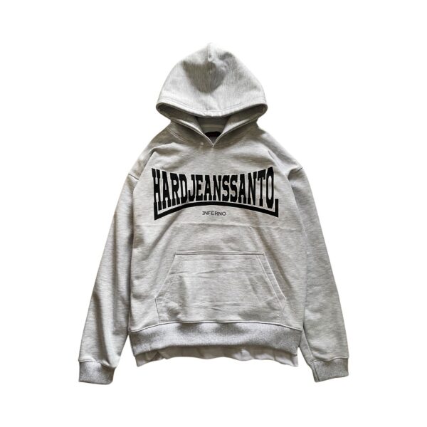 Moletom Hard Jeans Santo Inferno Grey Hoodie Double Hem