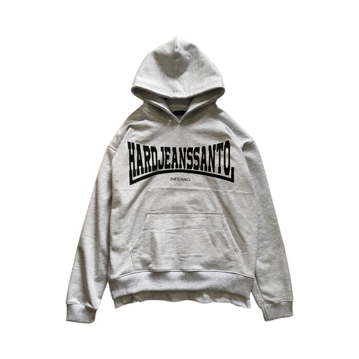 Moletom Hard Jeans Santo Inferno Grey Hoodie Double Hem