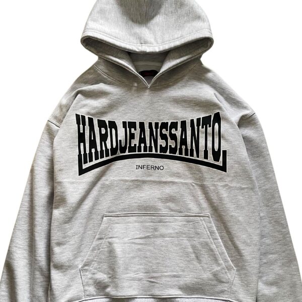 Moletom Hard Jeans Santo Inferno Grey Hoodie Double Hem