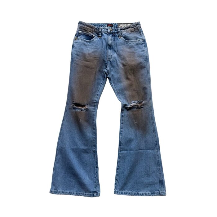 Calça Hard Jeans Santo Long Flare Dirty Jeans Azul Claro