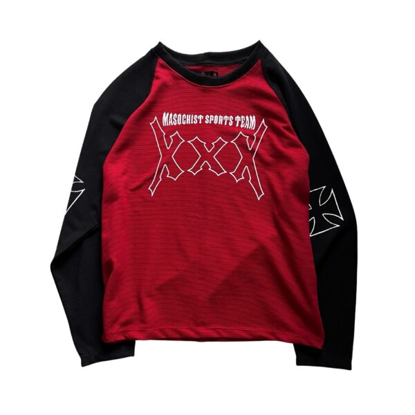 Camiseta Hard Jeans Santo Tricot Raglan XXX Dark Red