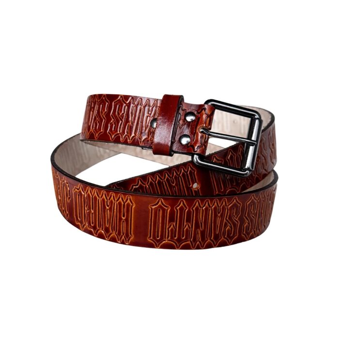 Cinto Hard Jeans Santo Western Leather Belt Caramel