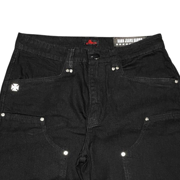 Calça Hard Jeans Santo Wide Carpenter Black Jeans