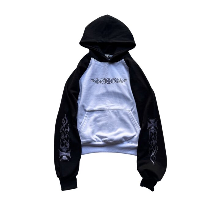 Moletom Hard Jeans Reverse Flames Haglan Hoodie Black